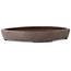 Oval unglazed bonsai pot by Yamaaki Toshio (third generation) - 607 x 455 x 75 mm