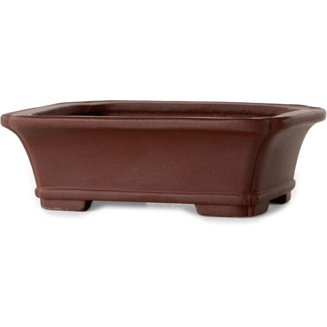 Rectangular unglazed bonsai pot by Yamaaki Toshio (third generation) - 112 x 92 x 37 mm
