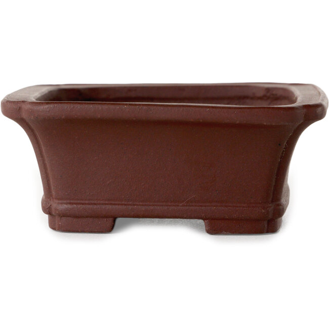 Vaso bonsai rettangolare non smaltato di Yamaaki Toshio (terza generazione) - 112 x 92 x 37 mm