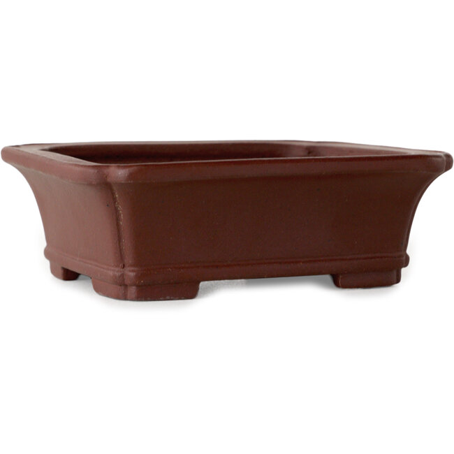 Rectangular unglazed bonsai pot by Yamaaki Toshio (third generation) - 112 x 92 x 37 mm