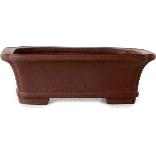 Pot à bonsaï rectangulaire non émaillé de Yamaaki Toshio (troisième génération) - 112 x 92 x 37 mm