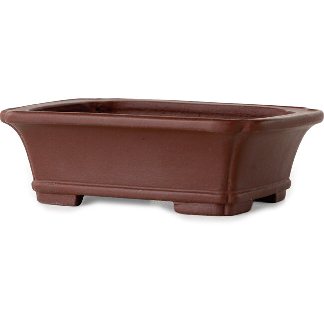 Maceta rectangular sin esmaltar para bonsái de Yamaaki Toshio (tercera generación) - 112 x 92 x 37 mm