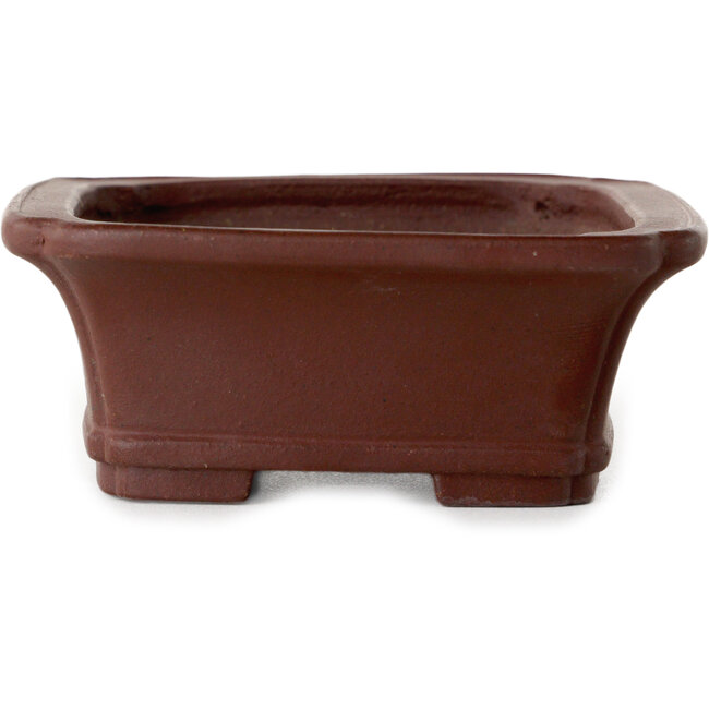 Pot à bonsaï rectangulaire non émaillé de Yamaaki Toshio (troisième génération) - 112 x 92 x 37 mm