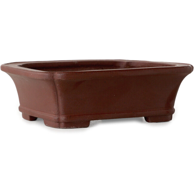 Vaso bonsai rettangolare non smaltato di Yamaaki Toshio (terza generazione) - 112 x 92 x 37 mm