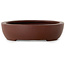 Pot à bonsaï ovale non émaillé de Yamaaki Toshio (troisième génération) - 117 x 92 x 23 mm