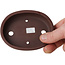 Maceta ovalada sin esmaltar para bonsái de Yamaaki Toshio (tercera generación) - 117 x 92 x 23 mm