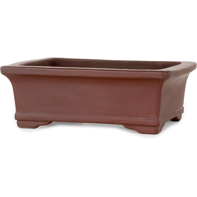 Pot à bonsaï rectangulaire non émaillé de Yamaaki Toshio (troisième génération) - 133 x 108 x 50 mm