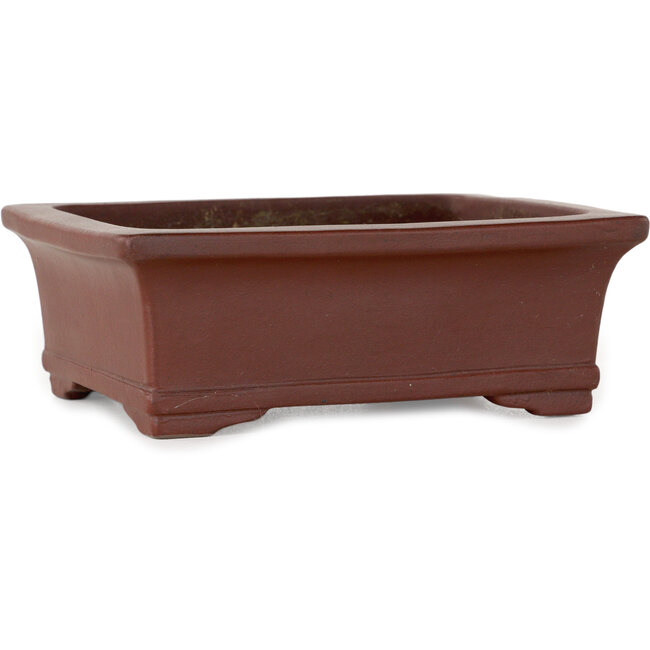 Maceta rectangular sin esmaltar para bonsái de Yamaaki Toshio (tercera generación) - 133 x 108 x 50 mm