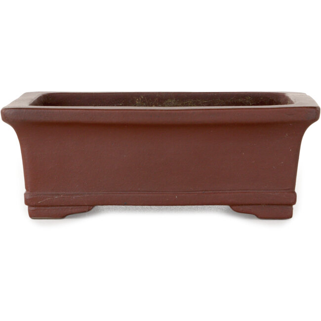 Rectangular unglazed bonsai pot by Yamaaki Toshio (third generation) - 133 x 108 x 50 mm