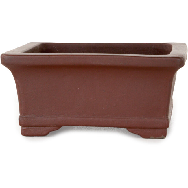 Pot à bonsaï rectangulaire non émaillé de Yamaaki Toshio (troisième génération) - 133 x 108 x 50 mm