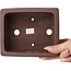 Maceta rectangular sin esmaltar para bonsái de Yamaaki Toshio (tercera generación) - 133 x 108 x 50 mm