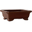 Rechteckiger, unglasierter Bonsai-Topf von Yamaaki Toshio (dritte Generation) – 132 x 105 x 45 mm