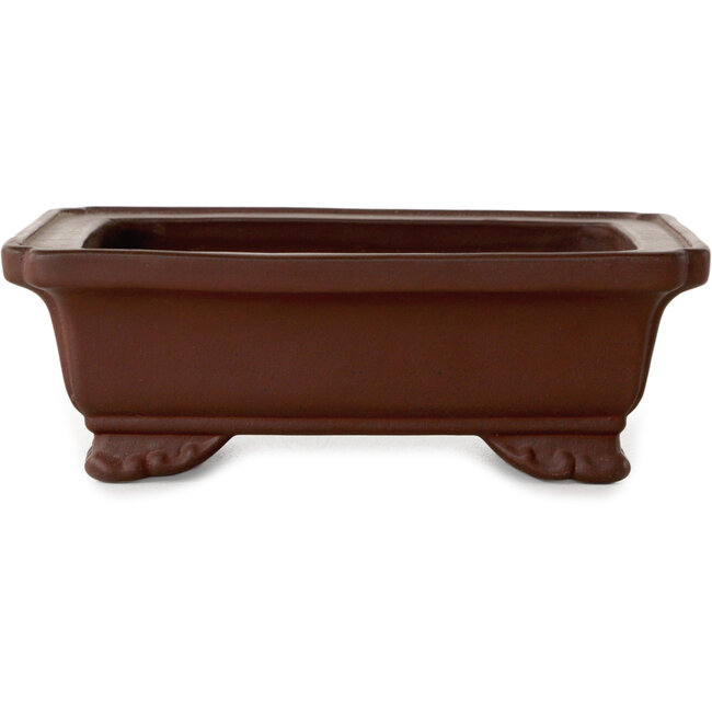 Rectangular unglazed bonsai pot by Yamaaki Toshio (third generation) - 132 x 105 x 45 mm