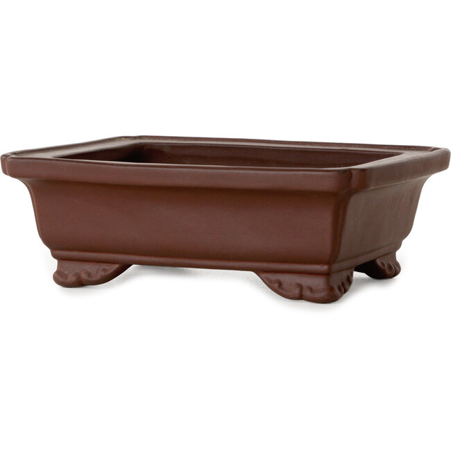 Maceta rectangular sin esmaltar para bonsái de Yamaaki Toshio (tercera generación) - 132 x 105 x 45 mm