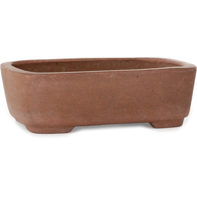 Rechteckiger, unglasierter Bonsai-Topf von Shibakatsu – 127 x 100 x 40 mm