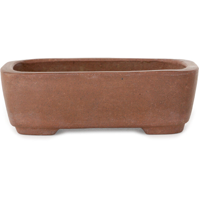 Rechthoekige, ongeglazuurde bonsaipot van Shibakatsu - 127 x 100 x 40 mm