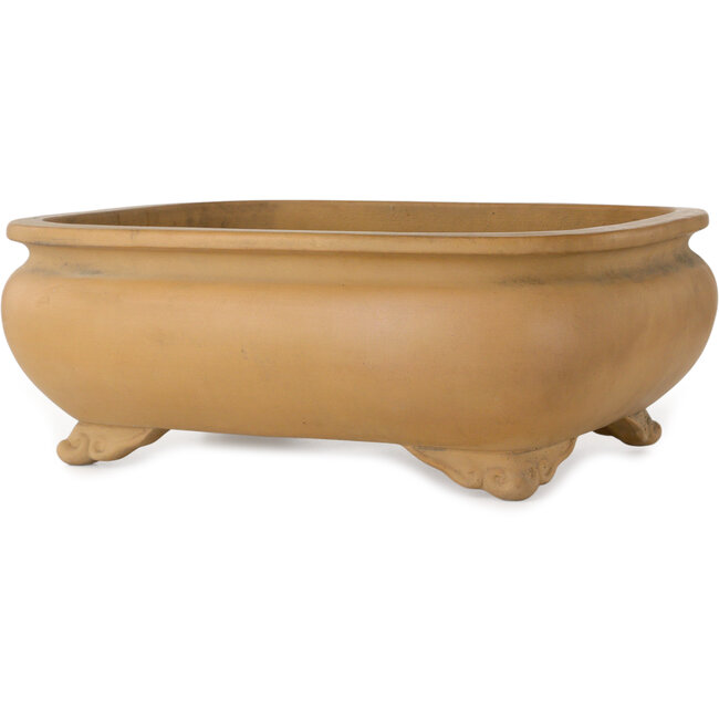 Oval unglazed bonsai pot by Shoko - 485 x 395 x 175 mm