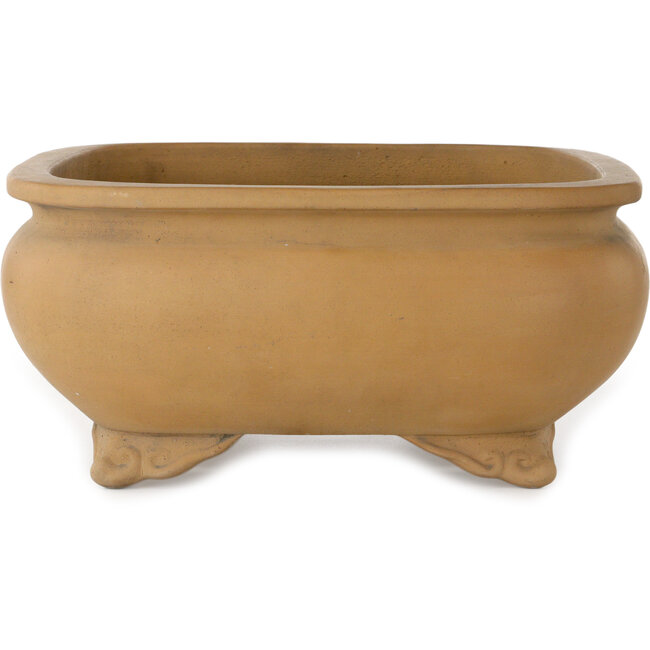 Oval unglazed bonsai pot by Shoko - 485 x 395 x 175 mm