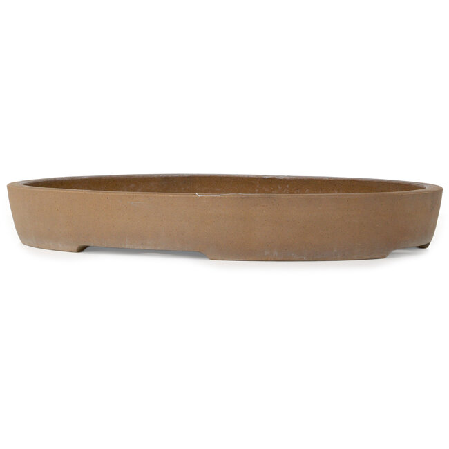 Oval unglazed bonsai pot by Izumiya (Zenigo) - 557 x 410 x 73 mm
