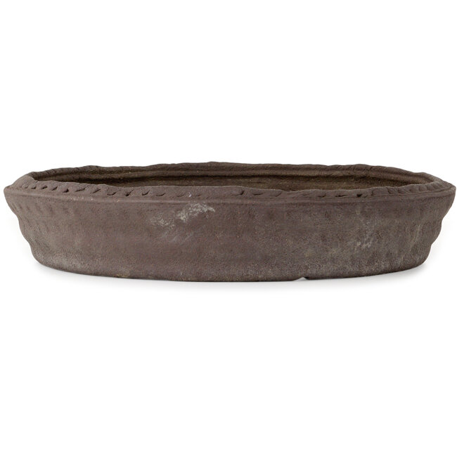 Round unglazed bonsai pot by Ryugaku Marutsune (Mr. Matsumoto Takashi) - 465 x 465 x 85 mm