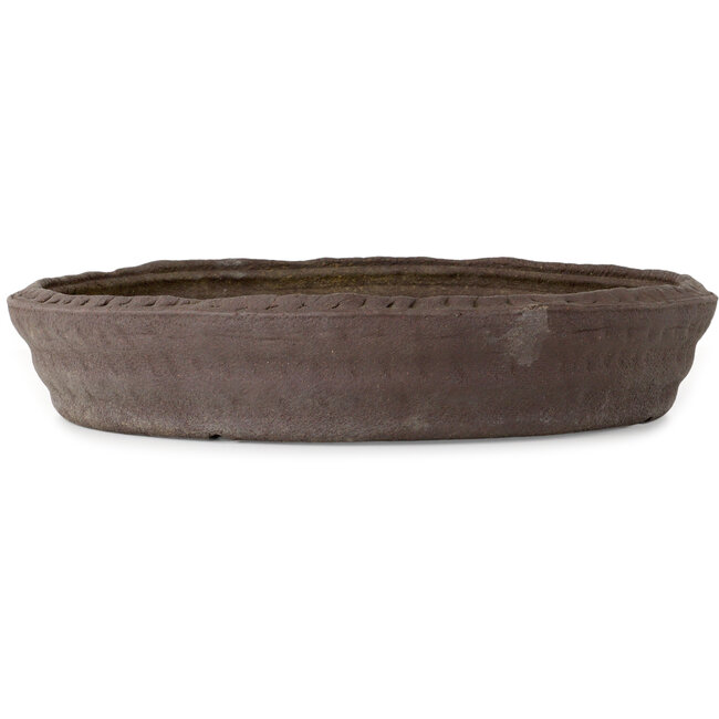 Pot à bonsaï rond non émaillé par Ryugaku Marutsune (M. Matsumoto Takashi) - 465 x 465 x 85 mm