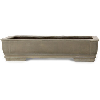 Suishoen Hekisui 413 mm rectangular unglazed bonsai pot by Suishoen Hekisui, Tokoname, Japan