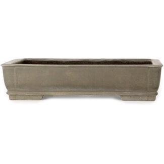 Suishoen Hekisui Maceta rectangular sin esmaltar para bonsái de 413 mm de Suishoen Hekisui, Tokoname, Japón