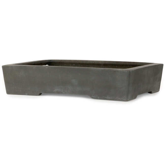 Rectangular unglazed bonsai pot by Yamaaki Toshio (third generation) - 425 x 303 x 90 mm
