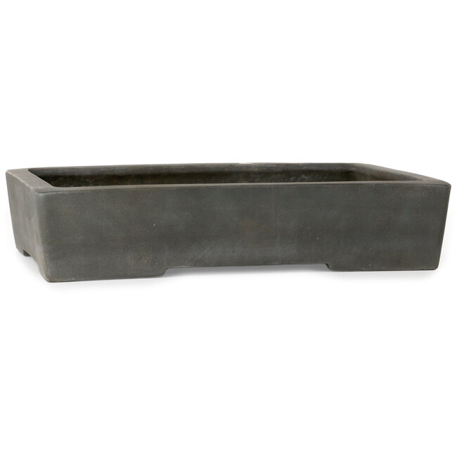 Vaso bonsai rettangolare non smaltato di Yamaaki Toshio (terza generazione) - 425 x 303 x 90 mm