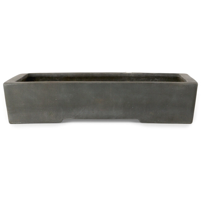 Rectangular unglazed bonsai pot by Yamaaki Toshio (third generation) - 425 x 303 x 90 mm