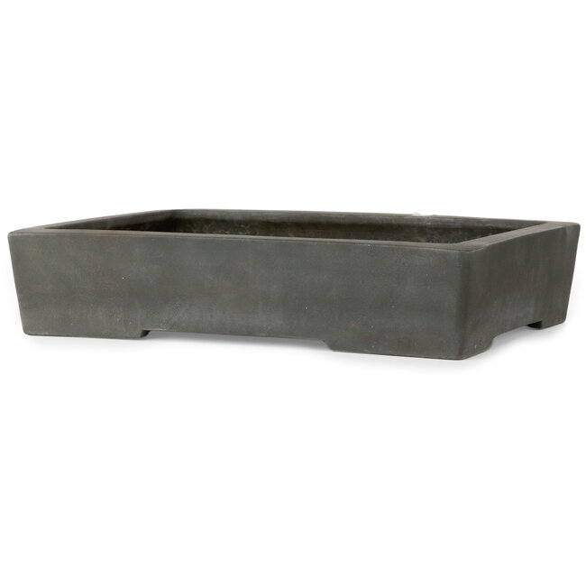 Rectangular unglazed bonsai pot by Yamaaki Toshio (third generation) - 425 x 303 x 90 mm