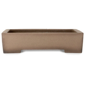 Sanpo(u) Vaso bonsai rettangolare non smaltato da 410 mm di Sanpou, Tokoname, Giappone
