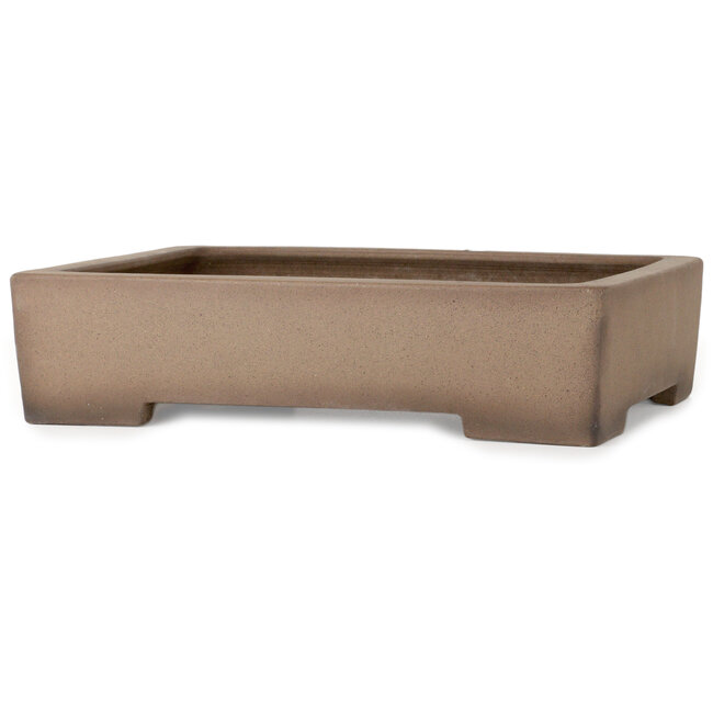 Rectangular unglazed bonsai pot by Sanpou - 410 x 315 x 98 mm