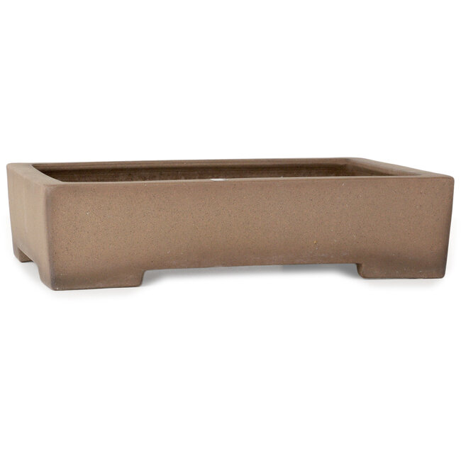 Rectangular unglazed bonsai pot by Sanpou - 410 x 315 x 98 mm