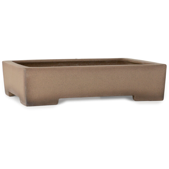 Rectangular unglazed bonsai pot by Sanpou - 410 x 315 x 98 mm