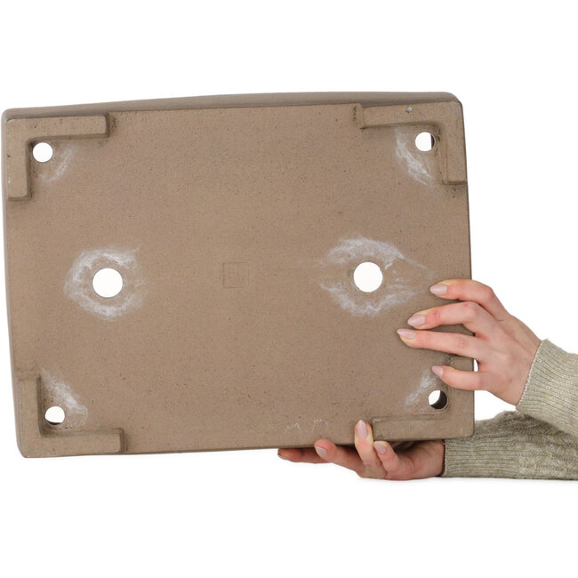 Pot à bonsaï rectangulaire non émaillé de Sanpou - 410 x 315 x 98 mm