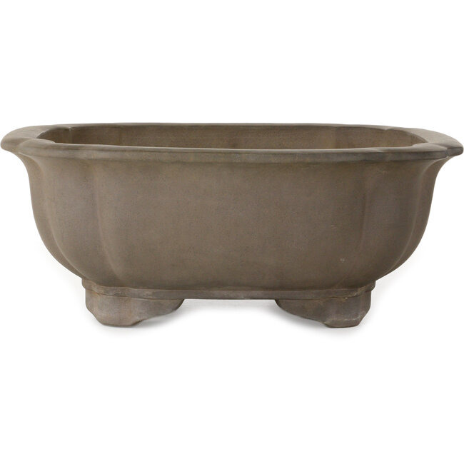 Lotus unglazed bonsai pot by Yuuji (Gyouzan) - 445 x 445 x 170 mm