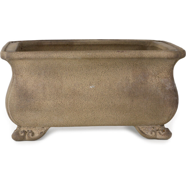 Square unglazed bonsai pot by Yoshimura Shuuhou, 2nd generation. Kataoka Susumu - 387 x 387 x 190 mm