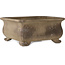 Square unglazed bonsai pot by Yoshimura Shuuhou, 2nd generation. Kataoka Susumu - 387 x 387 x 190 mm