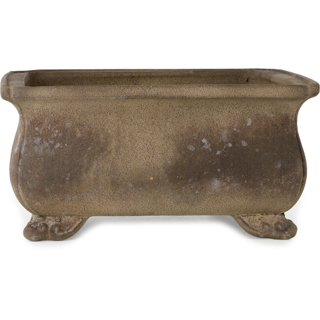 Square unglazed bonsai pot by Yoshimura Shuuhou, 2nd generation. Kataoka Susumu - 387 x 387 x 190 mm