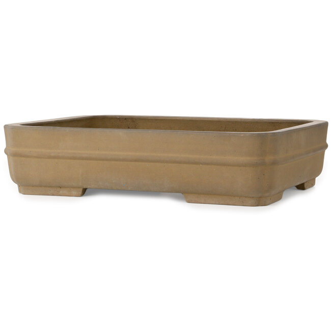 Maceta rectangular sin esmaltar para bonsái de Suishoen Hekisui - 470 x 365 x 108 mm