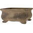 Square unglazed bonsai pot by Yoshimura Shuuhou, 2nd generation. Kataoka Susumu - 387 x 387 x 190 mm