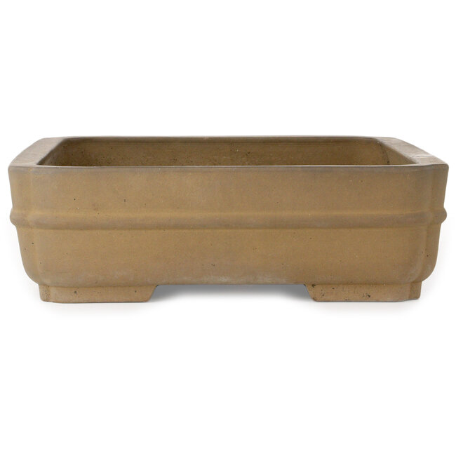 Maceta rectangular sin esmaltar para bonsái de Suishoen Hekisui - 470 x 365 x 108 mm