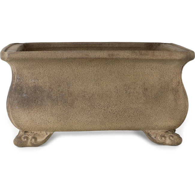 Square unglazed bonsai pot by Yoshimura Shuuhou, 2nd generation. Kataoka Susumu - 387 x 387 x 190 mm