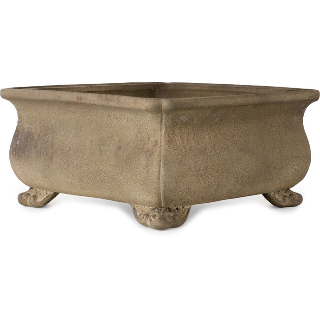 Square unglazed bonsai pot by Yoshimura Shuuhou, 2nd generation. Kataoka Susumu - 387 x 387 x 190 mm