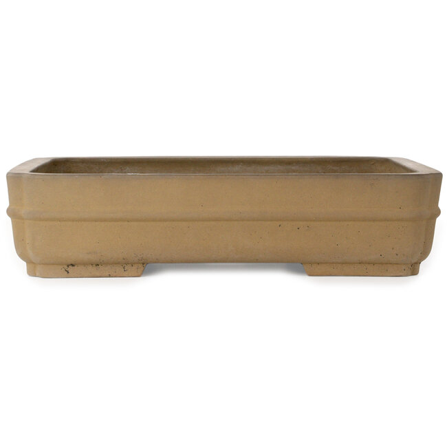 Pot à bonsaï rectangulaire non émaillé de Suishoen Hekisui - 470 x 365 x 108 mm