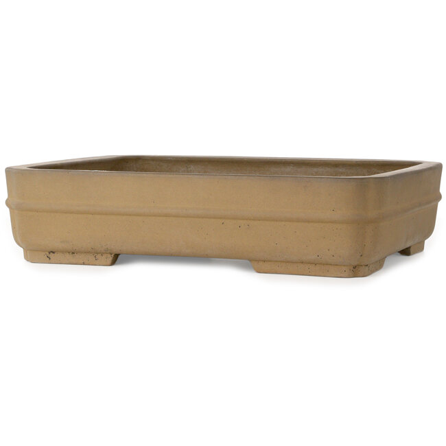 Maceta rectangular sin esmaltar para bonsái de Suishoen Hekisui - 470 x 365 x 108 mm