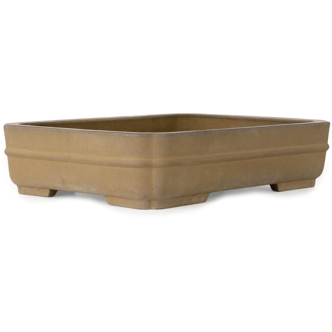 Maceta rectangular sin esmaltar para bonsái de Suishoen Hekisui - 470 x 365 x 108 mm