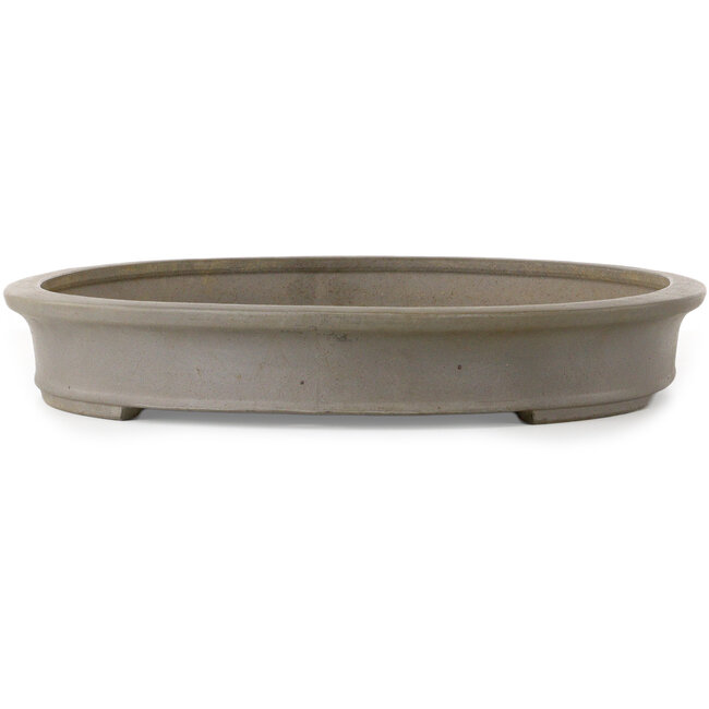 Oval unglazed bonsai pot by Houmei (Kataoka Yoshiaki) - 557 x 400 x 60 mm