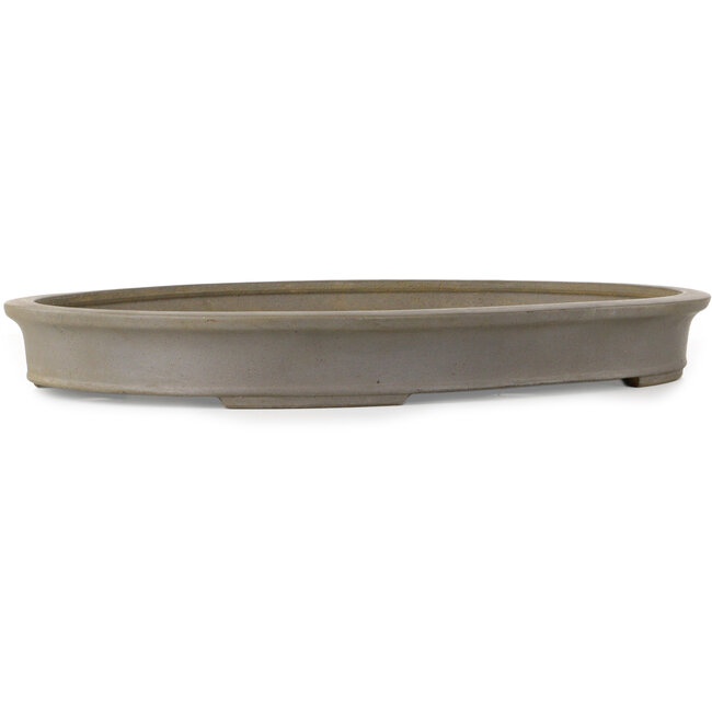 Oval unglazed bonsai pot by Houmei (Kataoka Yoshiaki) - 557 x 400 x 60 mm